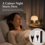 A calmer night with Audiora — worn before bed for a restful sleep